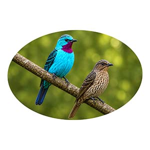 Spangled Cotinga Male and Female